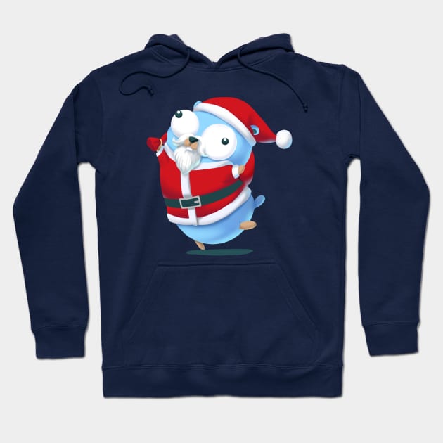 Golang Gopher Mouse Go Christmas Hoodie by clgtart